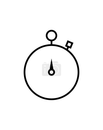 Téléchargez les illustrations : Icône vectorielle chronomètre sur fond blanc - en licence libre de droit