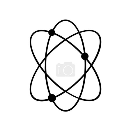Téléchargez les illustrations : Vecteur d'icône atome isolé sur fond blanc - en licence libre de droit