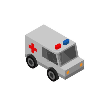 Téléchargez les illustrations : Icône du véhicule ambulance, illustration vectorielle - en licence libre de droit