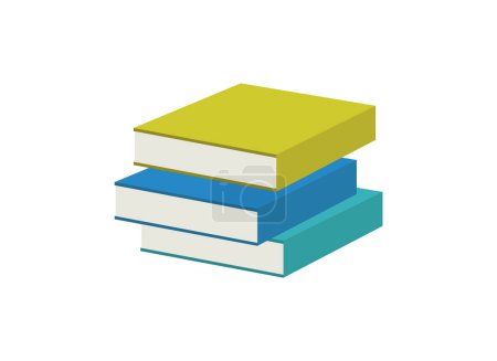 Illustration for Books stack flat icon isolated on white background, vector, illustration - Royalty Free Image