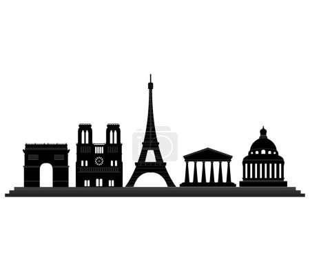 Ilustración de Paris, paris, france icon vector, plano, ilustración - Imagen libre de derechos