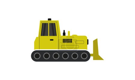 Illustration for Yellow excavator icon, flat style - Royalty Free Image