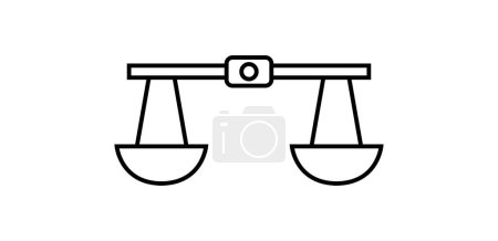 Illustration for Scale line icon isolated on white background - Royalty Free Image