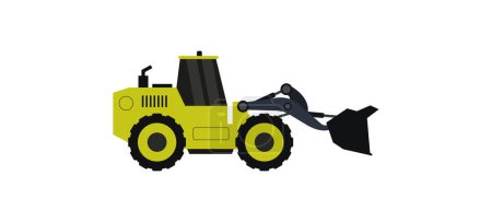 Téléchargez les illustrations : Icône de tracteur, style plat - en licence libre de droit