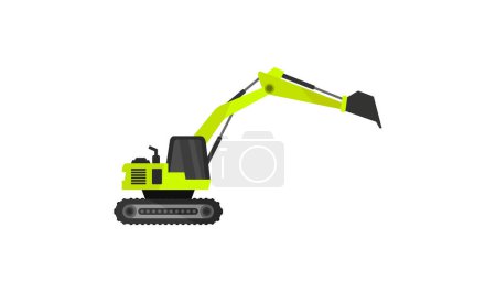 Illustration for Green excavator with a white background, vector illustration - Royalty Free Image