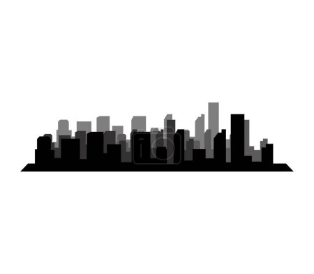 Illustration for City skyline silhouette. cityscape silhouette of city. vector illustration. - Royalty Free Image