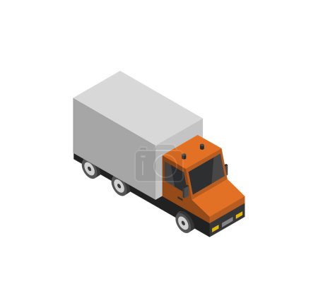 Téléchargez les illustrations : Icône de camion cargo, isométrique style 3 d - en licence libre de droit