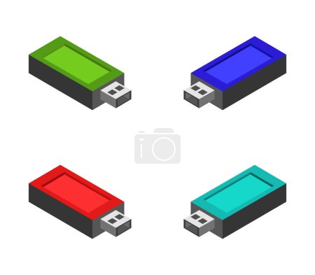 Illustration for Vector illustration of usb and memory icon. - Royalty Free Image
