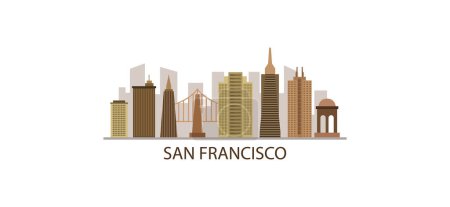 Illustration for San francisco cityscape skyline silhouette vector illustration design - Royalty Free Image
