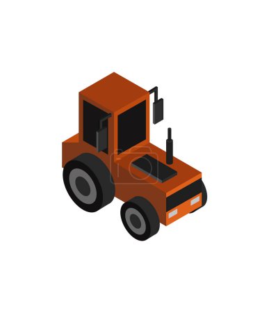 Téléchargez les illustrations : Tracteur agricole icône isométrique - en licence libre de droit