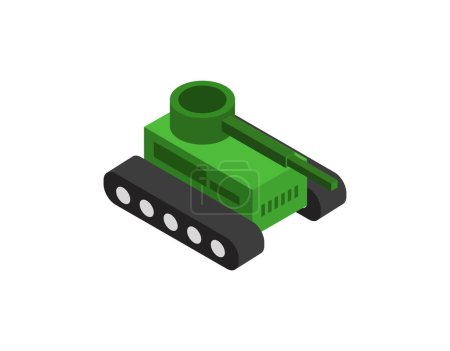 Illustration for Military tank isometric icon isolated - Royalty Free Image