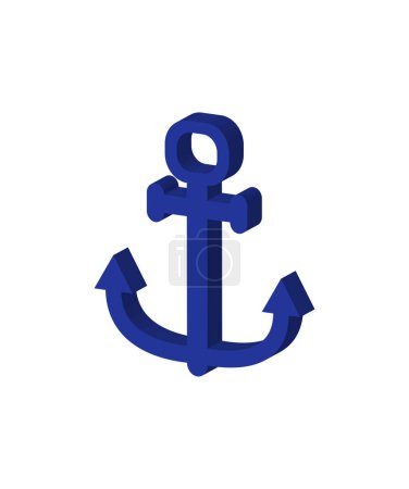 Illustration for Anchor symbol isolated flat icon vector illustration design - Royalty Free Image