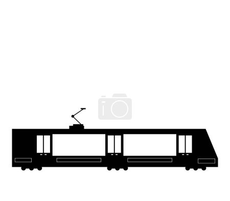 Illustration for Tram web icon vector illustration - Royalty Free Image