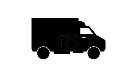 Téléchargez les illustrations : Camion vecteur glyphe icône plate - en licence libre de droit