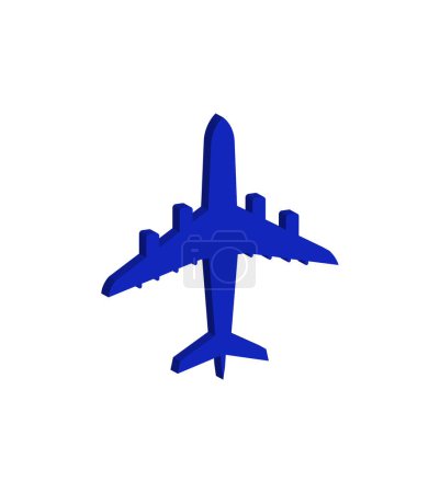 Téléchargez les illustrations : Plan bleu sur fond blanc. avion de voyage. - en licence libre de droit