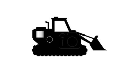 Ilustración de Icono de la excavadora en estilo plano simple. - Imagen libre de derechos
