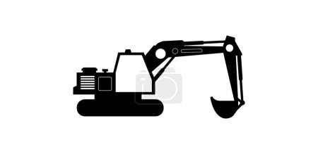 Illustration for Excavator icon in cartoon style isolated on white background vector illustration - Royalty Free Image