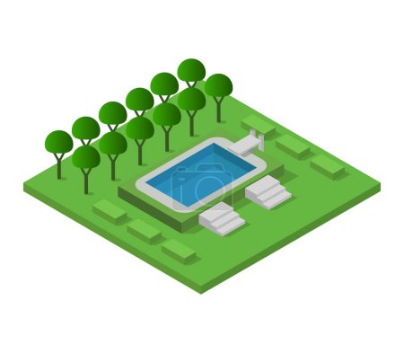 Illustration for Isometric vector illustration of a pool - Royalty Free Image