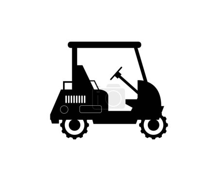 Téléchargez les illustrations : Icône de chariot élévateur noir vecteur sur fond blanc - en licence libre de droit