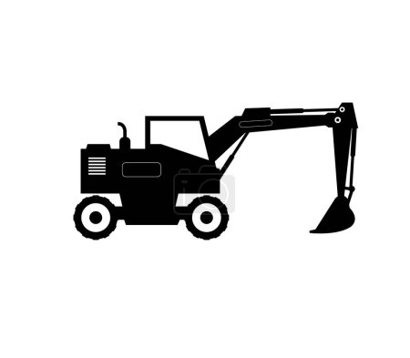 Illustration for Silhouette of excavator icon - Royalty Free Image