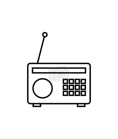 Téléchargez les illustrations : Illustration vectorielle icône radio - en licence libre de droit