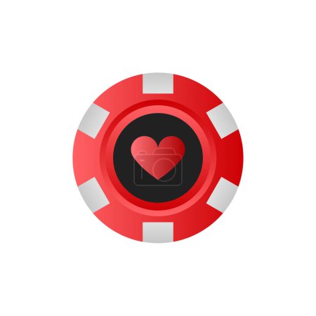 Ilustración de Corazón casino poker icono vector de diseño plano - Imagen libre de derechos