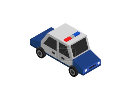 Ilustración de Icono del coche de policía en estilo isométrico - Imagen libre de derechos