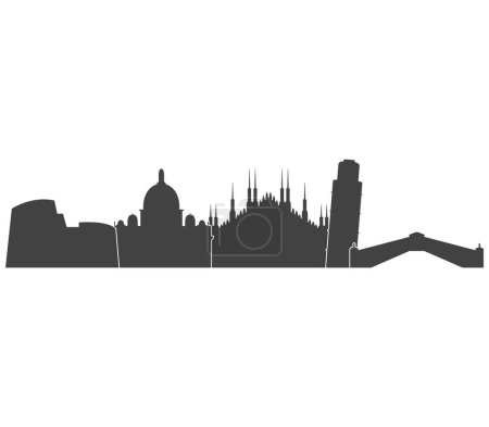 Ilustración de Silueta de la ciudad sobre fondo blanco - Imagen libre de derechos