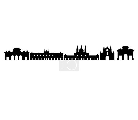 Illustration for City skyline silhouette. cityscape. vector illustration. - Royalty Free Image