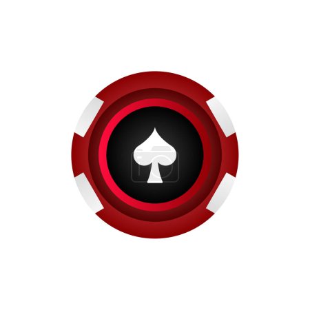 Téléchargez les illustrations : Casino poker puce vecteur illustration conception - en licence libre de droit