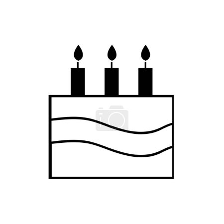 Téléchargez les illustrations : Gâteau avec des bougies icône d'illustration vectorielle - en licence libre de droit