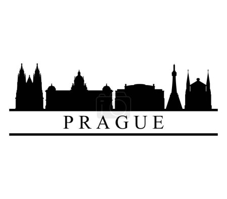 Téléchargez les illustrations : Prague illustration vectorielle de la ville icône design - en licence libre de droit