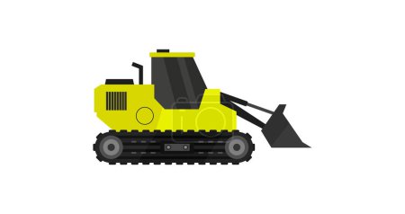 Illustration for Construction machinery icon, flat style - Royalty Free Image