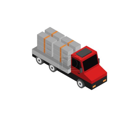 Illustration for Truck isometric composition isolated - Royalty Free Image