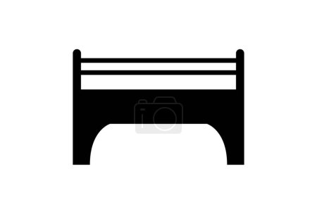 Téléchargez les illustrations : Illustration vectorielle d'icône de pont en bois - en licence libre de droit