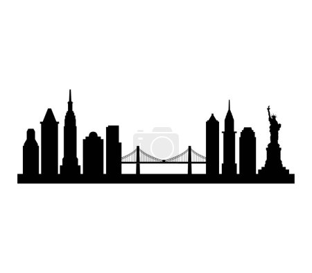 Ilustración de Silueta vectorial de la ciudad de Nueva York - Imagen libre de derechos