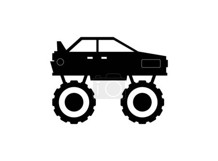 Illustration for Car icon in black vector isolated on white background. - Royalty Free Image