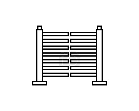 Illustration for Gate turnstile icon. Outline Gate turnstile vector icon for web design isolated on white background - Royalty Free Image
