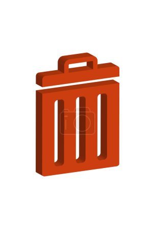 Ilustración de Icono de bote de basura, diseño simple vector - Imagen libre de derechos