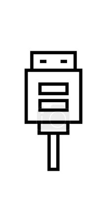 Ilustración de Ordenador plug vector icono, diseño plano - Imagen libre de derechos