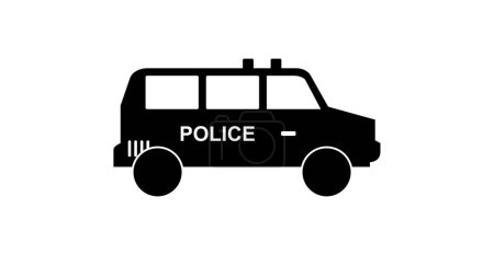 Téléchargez les illustrations : Icône de voiture de police. illustration simple de l'icône vectorielle de voiture de police - en licence libre de droit