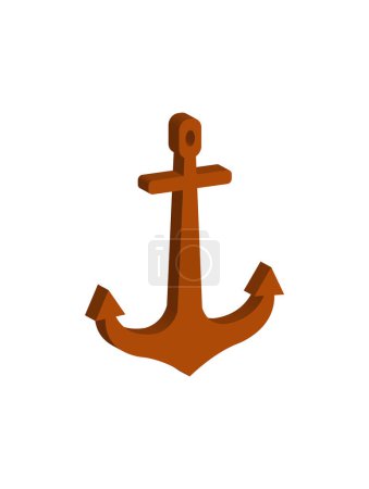 Illustration for Anchor icon. cartoon vector illustration on white background. - Royalty Free Image