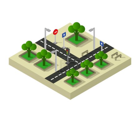 Ilustración de Vector isométrico señal de tráfico, vector de diseño simple - Imagen libre de derechos
