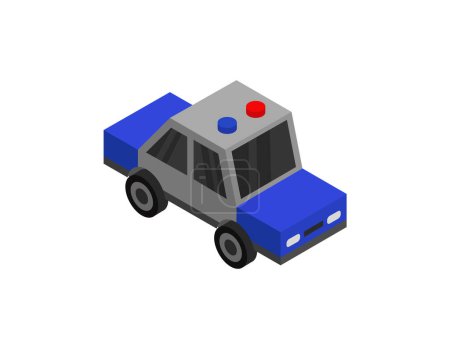Téléchargez les illustrations : Icône de voiture de police, style isométrique - en licence libre de droit