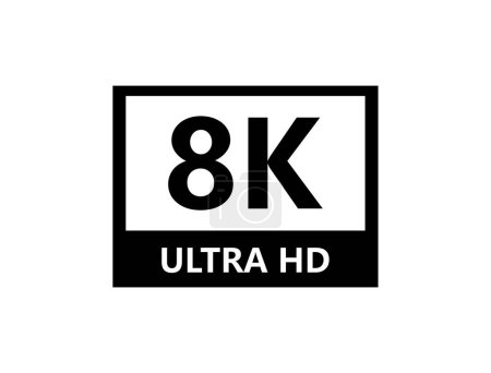Téléchargez les illustrations : Symbole 8K Ultra HD, marque de résolution 8K haute définition - en licence libre de droit