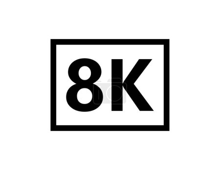 Illustration for 8K symbol, High definition 8K resolution mark - Royalty Free Image