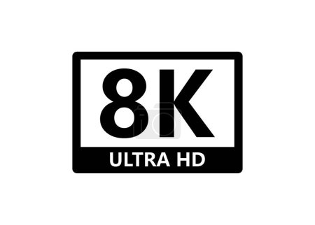 Illustration for 8K Ultra HD symbol, High definition 8K resolution mark - Royalty Free Image