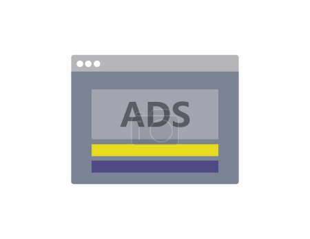 Illustration for Ads icon. flat design vector illustration on white background - Royalty Free Image