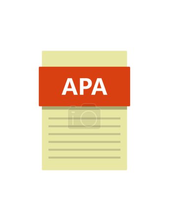 Illustration for APA file icon illustrated on a white background - Royalty Free Image
