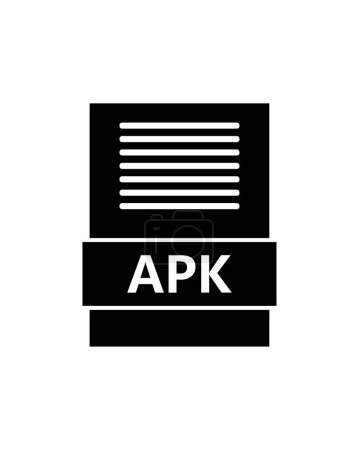 Téléchargez les illustrations : Icône de fichier APK illustré sur un fond blanc - en licence libre de droit